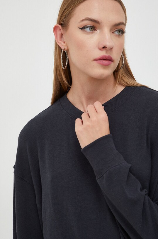 Majica dugih rukava Abercrombie & Fitch KI139.3543.900 crna AW23
