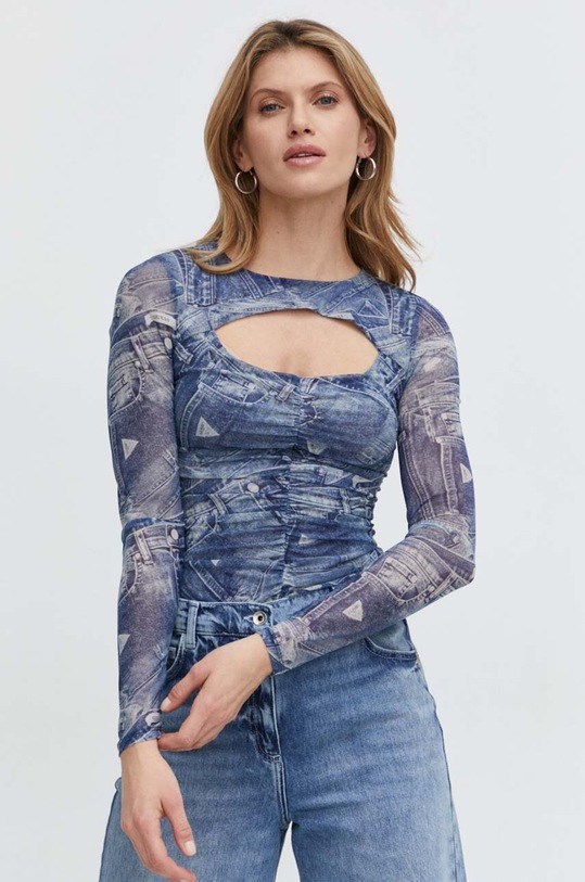 Guess longsleeve BRIENNA wzorzyste niebieski W4RP11.KBAH2