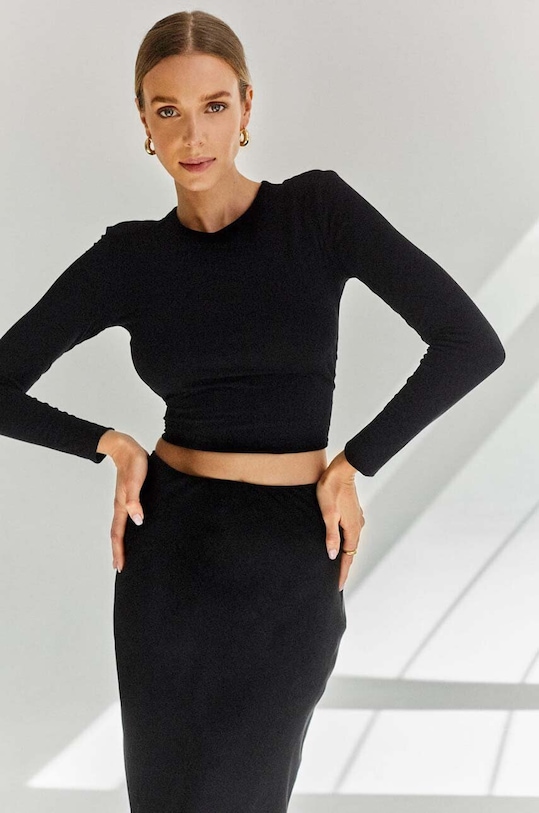 Saint Body camicia a maniche lunghe slim nero SB.284