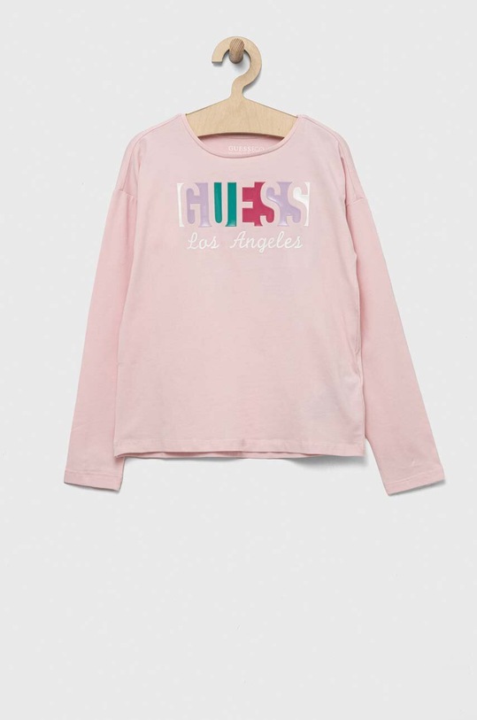 Guess longsleeve dziecięcy z elastanem różowy J3YI01.K6YW4.9BYX