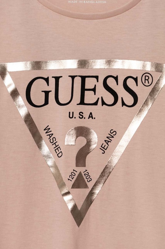 Dziewczynka Guess longsleeve bawełniany dziecięcy J84I36.K8HM0.9BYX różowy