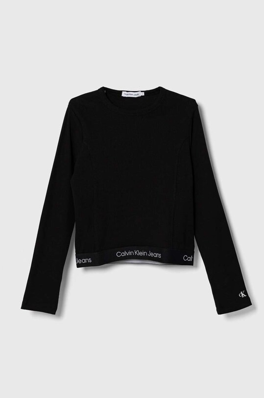 Otroška dolga majica Calvin Klein Jeans Z elastanom črna IG0IG02110.9BYX