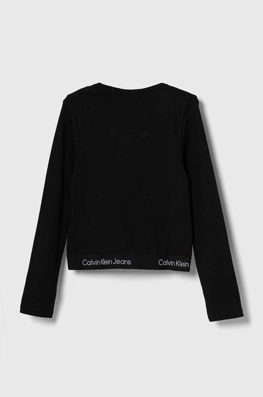 Otroška dolga majica Calvin Klein Jeans IG0IG02110.9BYX črna AW23