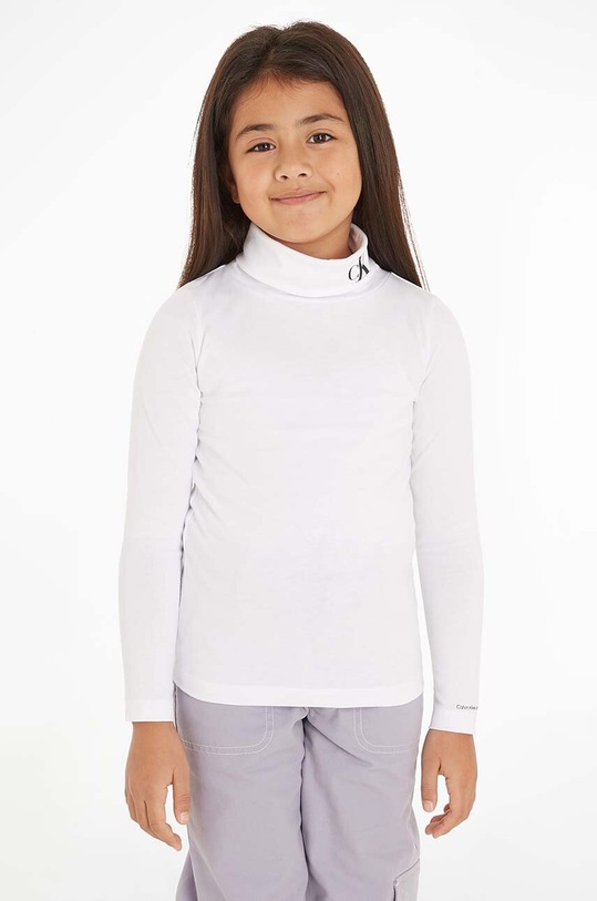 Calvin Klein Jeans longsleeve dziecięcy z elastanem biały IG0IG02256.9BYX