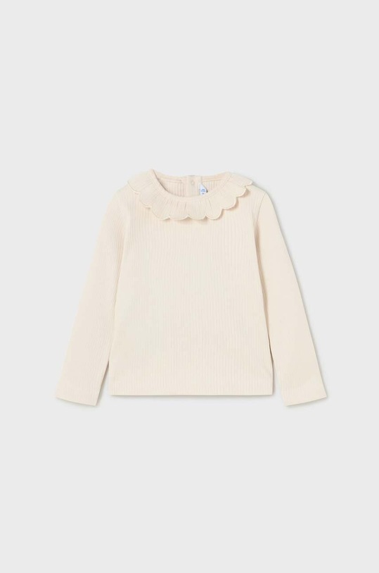 Mayoral longsleeve bawełniany niemowlęcy z elastanem beżowy 2008.4D.Baby.9BYX