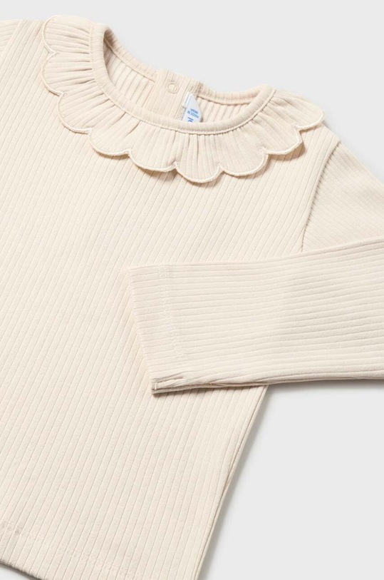 Dziewczynka Mayoral longsleeve bawełniany niemowlęcy 2008.4D.Baby.9BYX beżowy