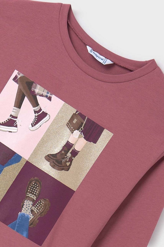 Lány Mayoral gyerek pamut hosszú ujjú felső 7046.8E.Junior.9BYX rózsaszín