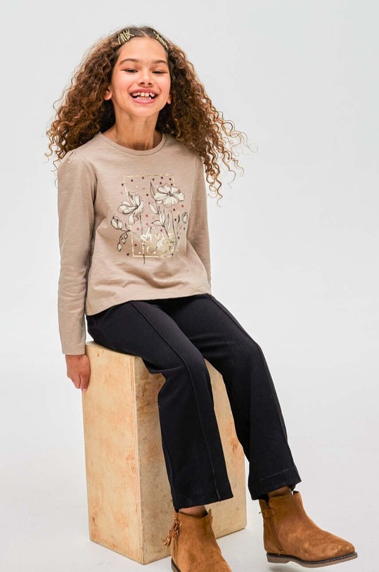 Lány Mayoral gyerek pamut hosszú ujjú felső 7053.8F.Junior.9BYX bézs