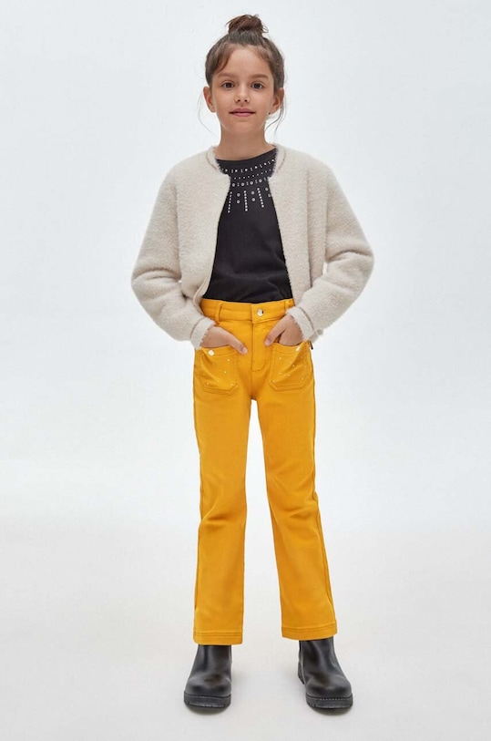 Дитячий лонгслів Mayoral аплікація жовтий 7504.8C.Junior.9BYX