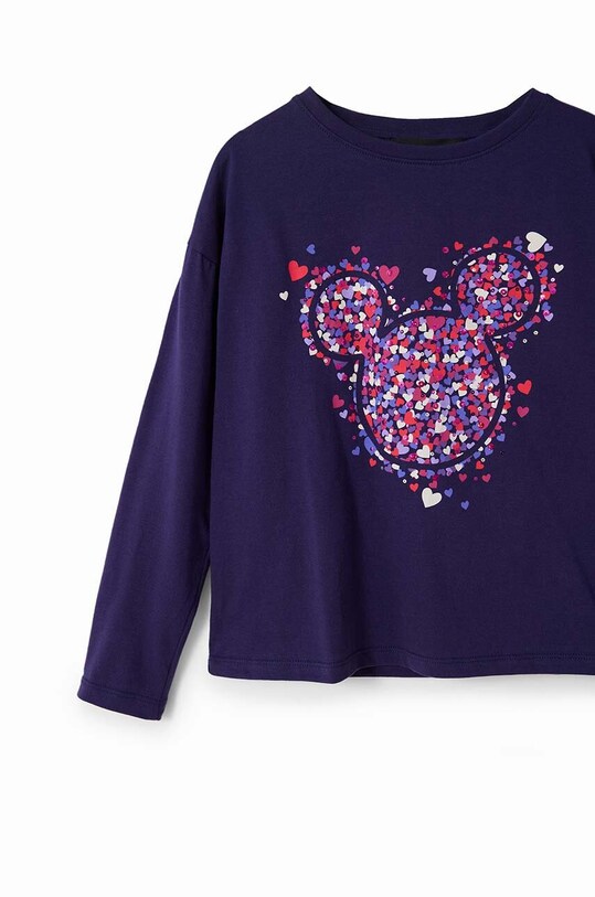 Desigual longsleeve bawełniany dziecięcy granatowy 23WGTK16