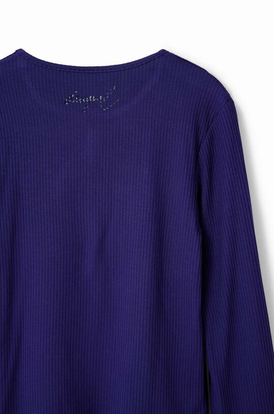 Desigual longsleeve din bumbac pentru copii 23WGTK24 bleumarin