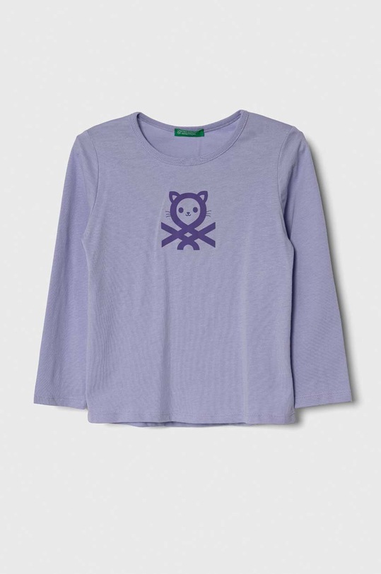 United Colors of Benetton gyerek pamut hosszú ujjú felső pamut lila 3096G10A4.P.SEASONAL