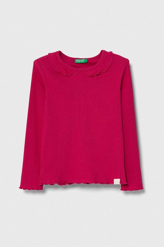 United Colors of Benetton longsleeve copii uni roz 3F1AG10AV.P.SEASONAL