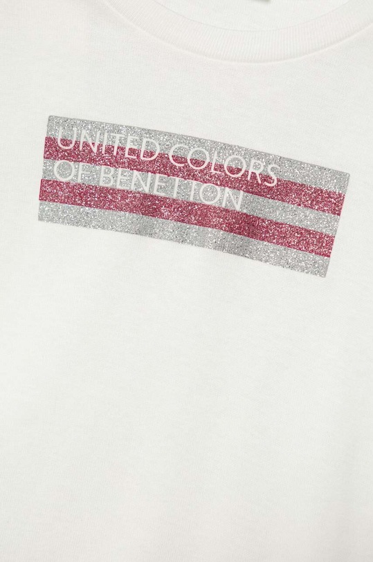 Lány United Colors of Benetton gyerek pamut hosszú ujjú felső 3I9WG10A3.P.SEASONAL fehér