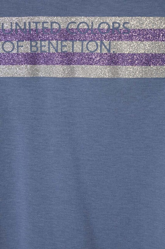 Fete United Colors of Benetton longsleeve din bumbac pentru copii 3I9WG10A3.P.SEASONAL albastru