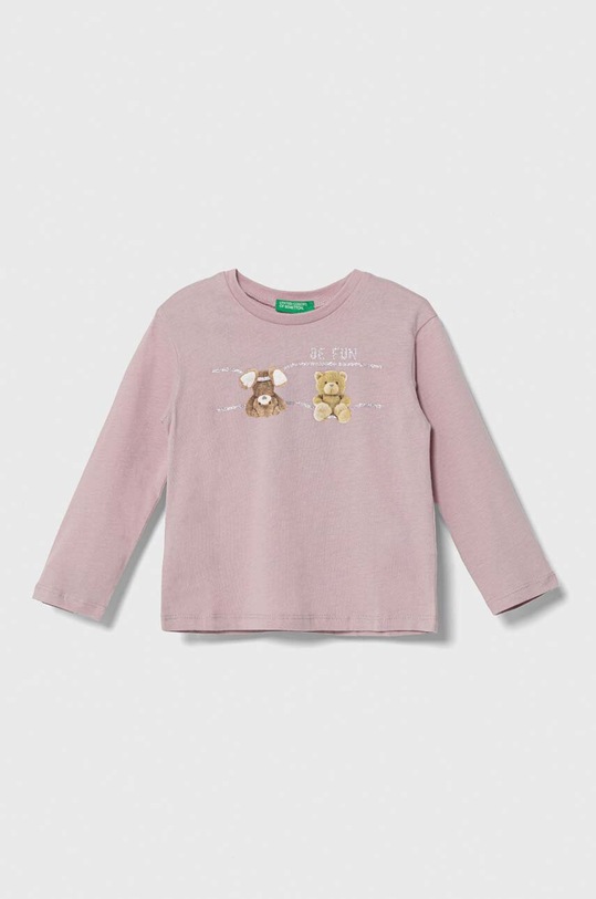 United Colors of Benetton gyerek pamut hosszú ujjú felső pamut lila 3VR5G10AY.P.SEASONAL
