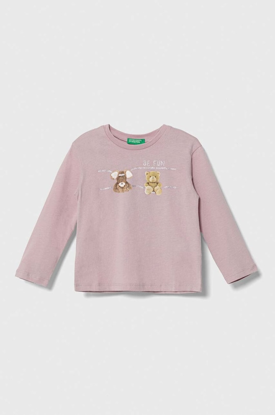 United Colors of Benetton gyerek pamut hosszú ujjú felső pamut lila 3VR5G10AY.P.SEASONAL