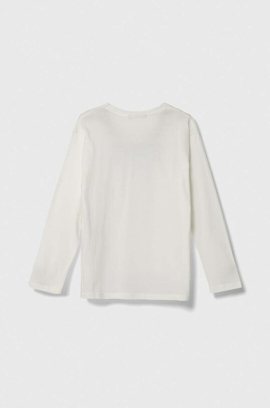 Девочка Хлопковый детский лонгслив Sisley 3VR5X103A.G.SEASONAL белый