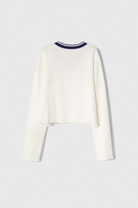 Дівчинка Дитячий бавовняний лонгслів Sisley 3WCAX4003.G.SEASONAL білий