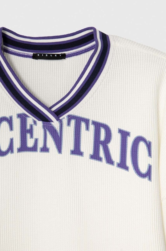 Дитячий бавовняний лонгслів Sisley білий 3WCAX4003.G.SEASONAL