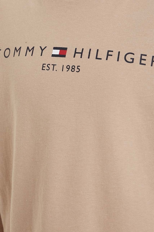 Dětské bavlněné tričko s dlouhým rukávem Tommy Hilfiger béžová KS0KS00202.74.122.9BYX