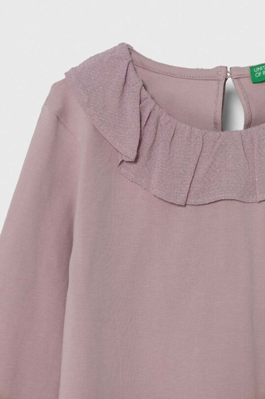 Fete United Colors of Benetton longsleeve copii 3P4ZG10AN.P.SEASONAL violet