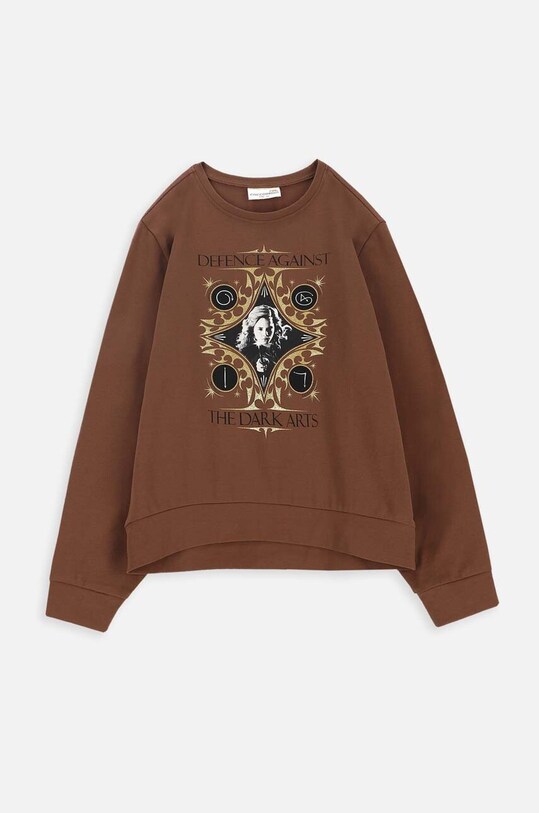 Dječja majica dugih rukava Coccodrillo x Harry Potter ZC3143101LGH smeđa AW23