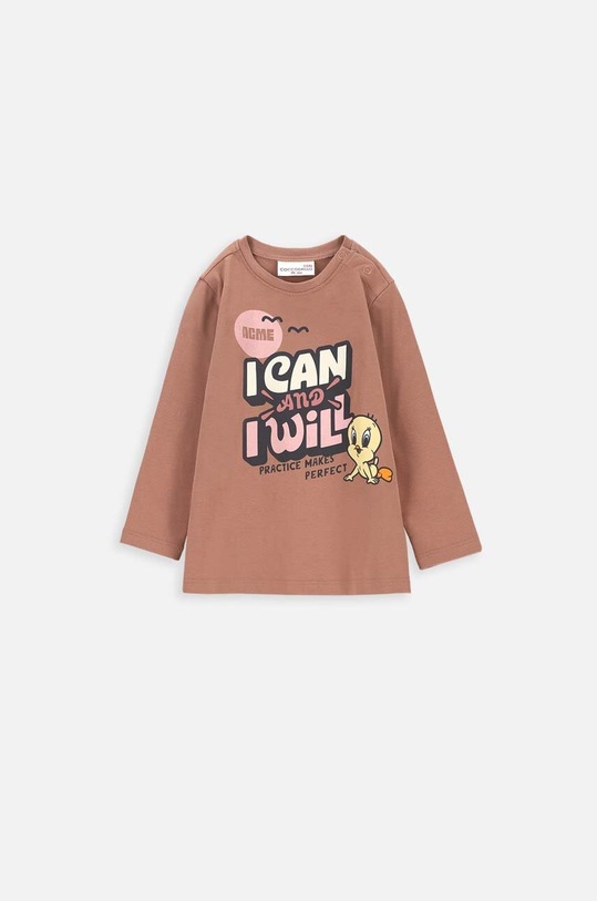 Coccodrillo longsleeve niemowlęcy x Disney z elastanem brązowy ZC3143104LGL