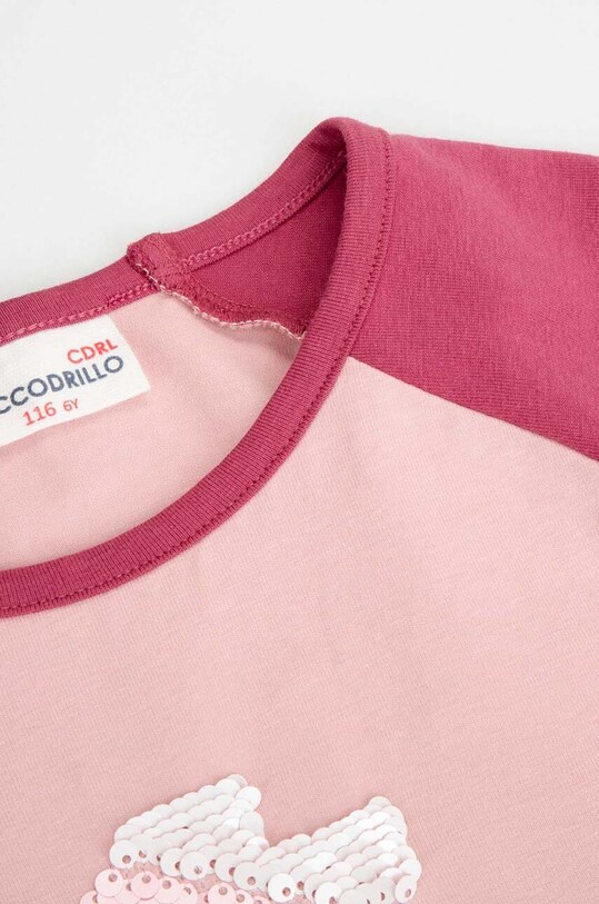 Dziewczynka Coccodrillo longsleeve dziecięcy ZC2143103WOK różowy