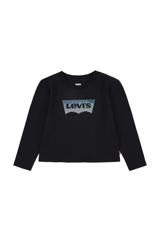Дитячий лонгслів Levi's аплікація чорний 3EJ159