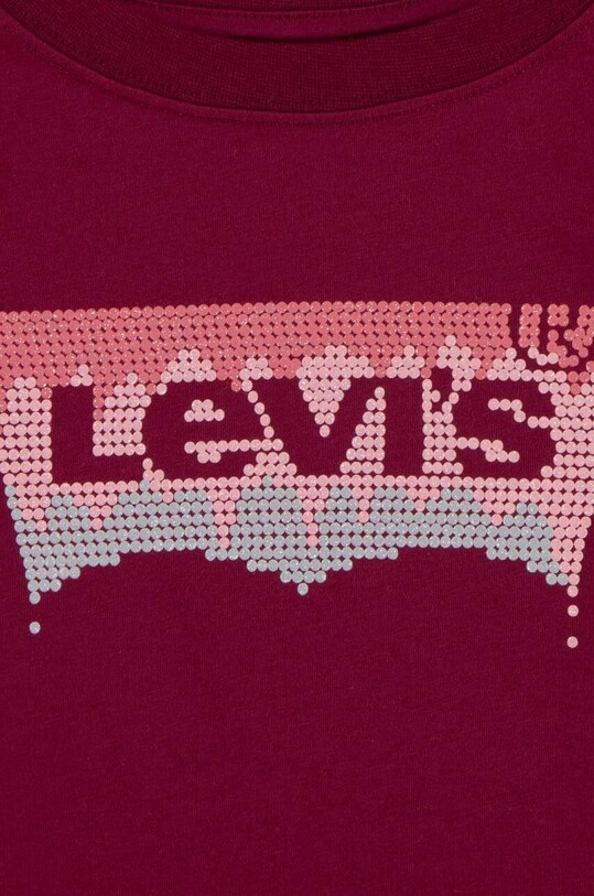 Fete Levi's longsleeve din bumbac pentru copii 4EJ159 rosu