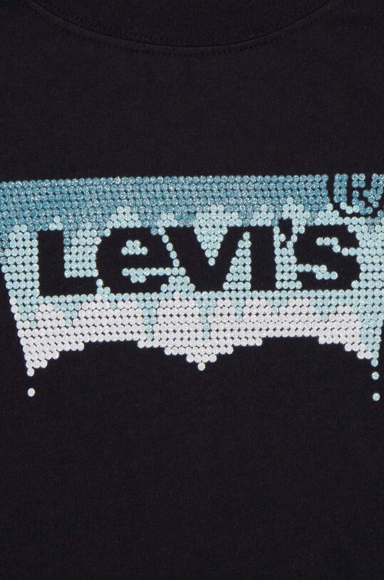 Дівчинка Дитячий бавовняний лонгслів Levi's 4EJ159 чорний