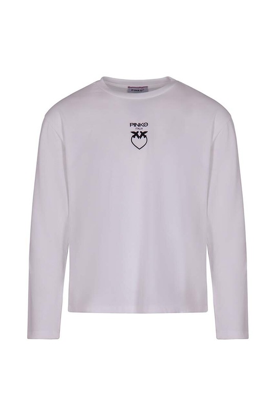 Pinko Up longsleeve bawełniany dziecięcy nadruk biały F3PIJGTH140