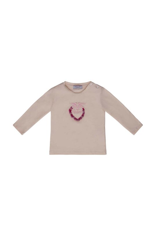 Pinko Up longsleeve niemowlęcy aplikacja beżowy F3PINGTH042