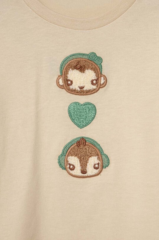 Dziewczynka United Colors of Benetton longsleeve bawełniany dziecięcy 3YN4G10BK.P.SEASONAL beżowy