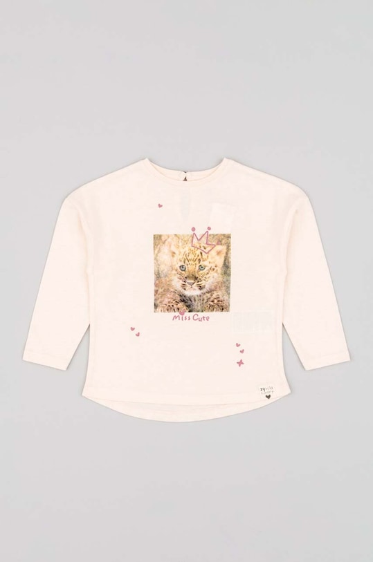 zippy longsleeve bawełniany niemowlęcy nadruk różowy 3105568701