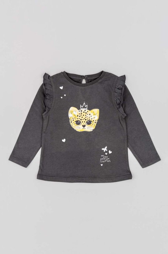 zippy longsleeve din bumbac pentru bebeluși print gri 3105570601