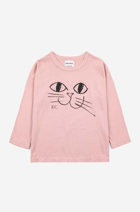 Bobo Choses longsleeve bawełniany dziecięcy 223AC007 różowy AW23