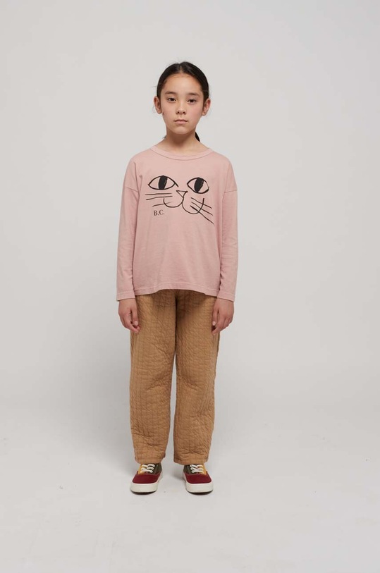 Bobo Choses longsleeve bawełniany dziecięcy różowy 223AC007