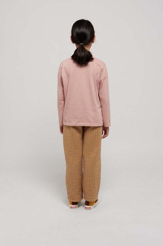 Bobo Choses longsleeve bawełniany dziecięcy 223AC007 różowy