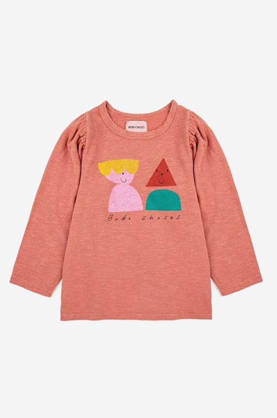 Bobo Choses longsleeve din bumbac pentru copii 223AC020 portocaliu AW23