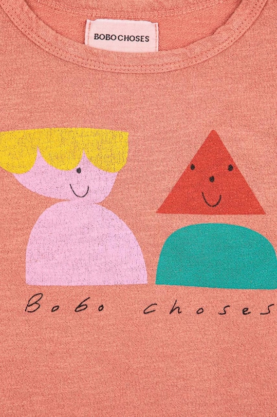 Fete Bobo Choses longsleeve din bumbac pentru copii 223AC020 portocaliu