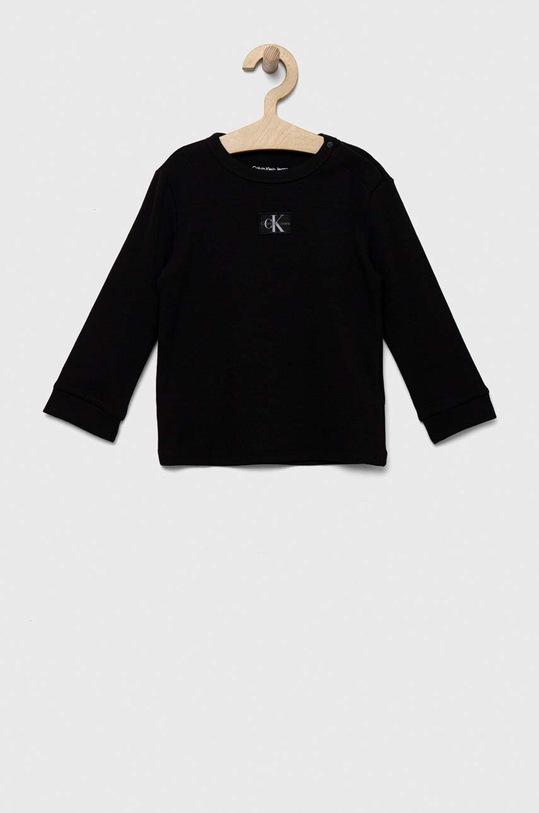 Calvin Klein Jeans longsleeve dziecięcy aplikacja czarny IN0IN00083.9BYX