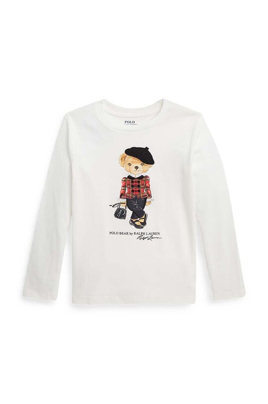Detská bavlnená košeľa s dlhým rukávom Polo Ralph Lauren bavlna biela 312920452001