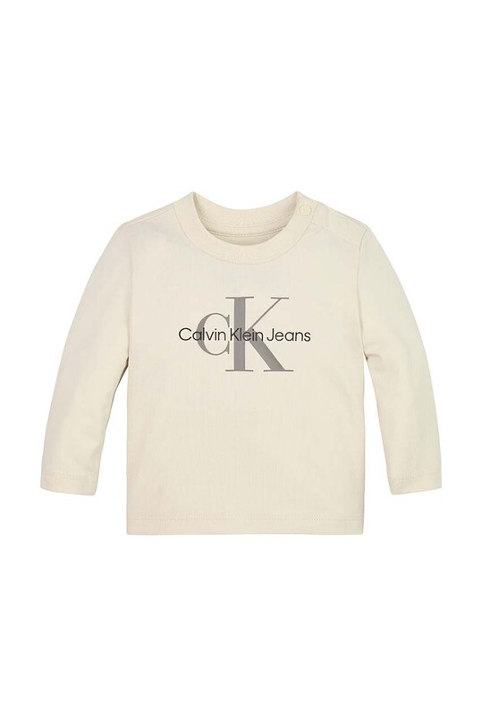 Μακρυμάνικο μωρού Calvin Klein Jeans με μοτίβο μπεζ IN0IN00005.9BYX