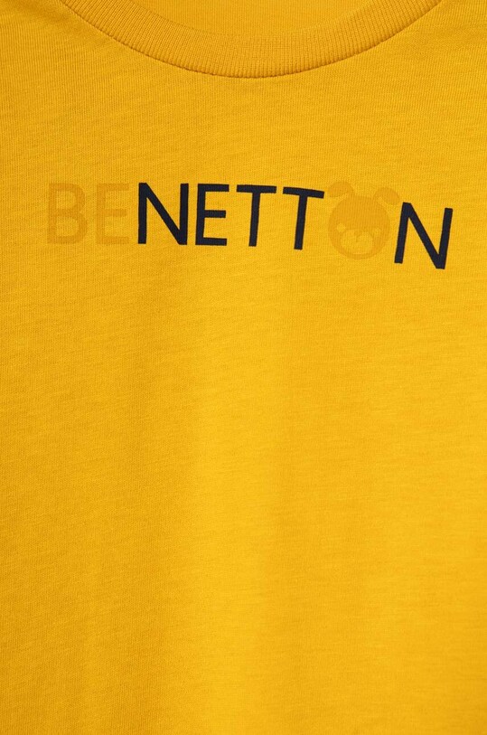 Chłopiec United Colors of Benetton longsleeve bawełniany dziecięcy 3I1XG10A8.P.SEASONAL żółty