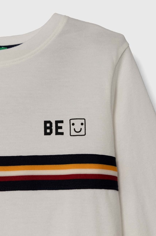 Fiú United Colors of Benetton gyerek pamut hosszú ujjú felső 3VR5G10AT.P.SEASONAL fehér