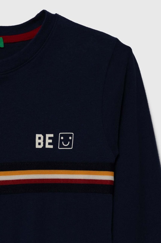 Dječaci Dječja pamučna majica dugih rukava United Colors of Benetton 3VR5G10AT.P.SEASONAL mornarsko plava