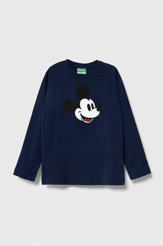 United Colors of Benetton longsleeve din bumbac pentru copii x Disney print bleumarin 3096C10G0.G.SEASONAL