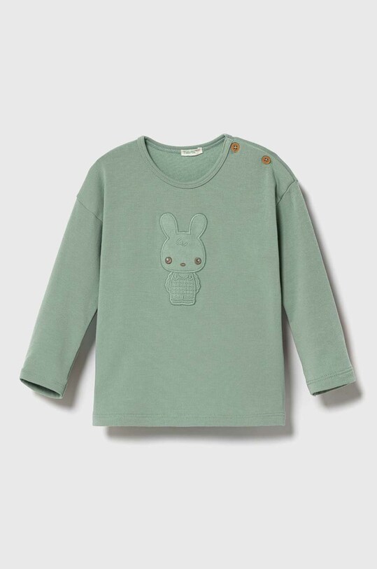 United Colors of Benetton longsleeve niemowlęcy aplikacja zielony 36MJA103R.W.SEASONAL